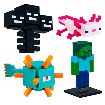 Коллекционные топперы Minecraft Иссушитель Страж Зомби Асколотль и Эндермен Minecraft MC2040C 1